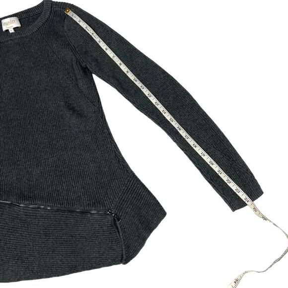Laundry by Shelli Segal Sweater Ribbed Knit Crew Neck Asymmetrical Zip Women's M - Picture 9 of 9